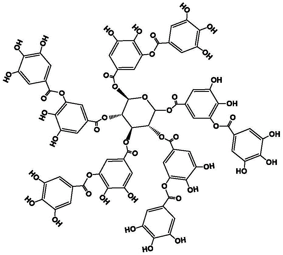 所述的茶多酚的分子结构式为